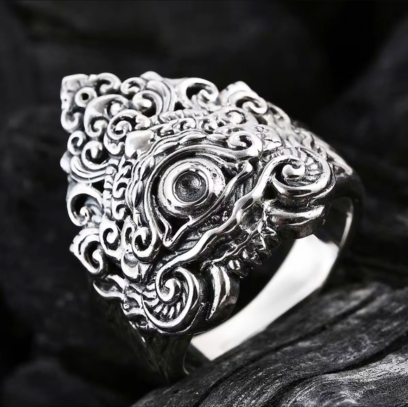 Artisan Jewelry - Bali Legacy ✦ Sterling Silver Scrollwork Ring ✦ 17.35g Ethnic Statement Size 8
